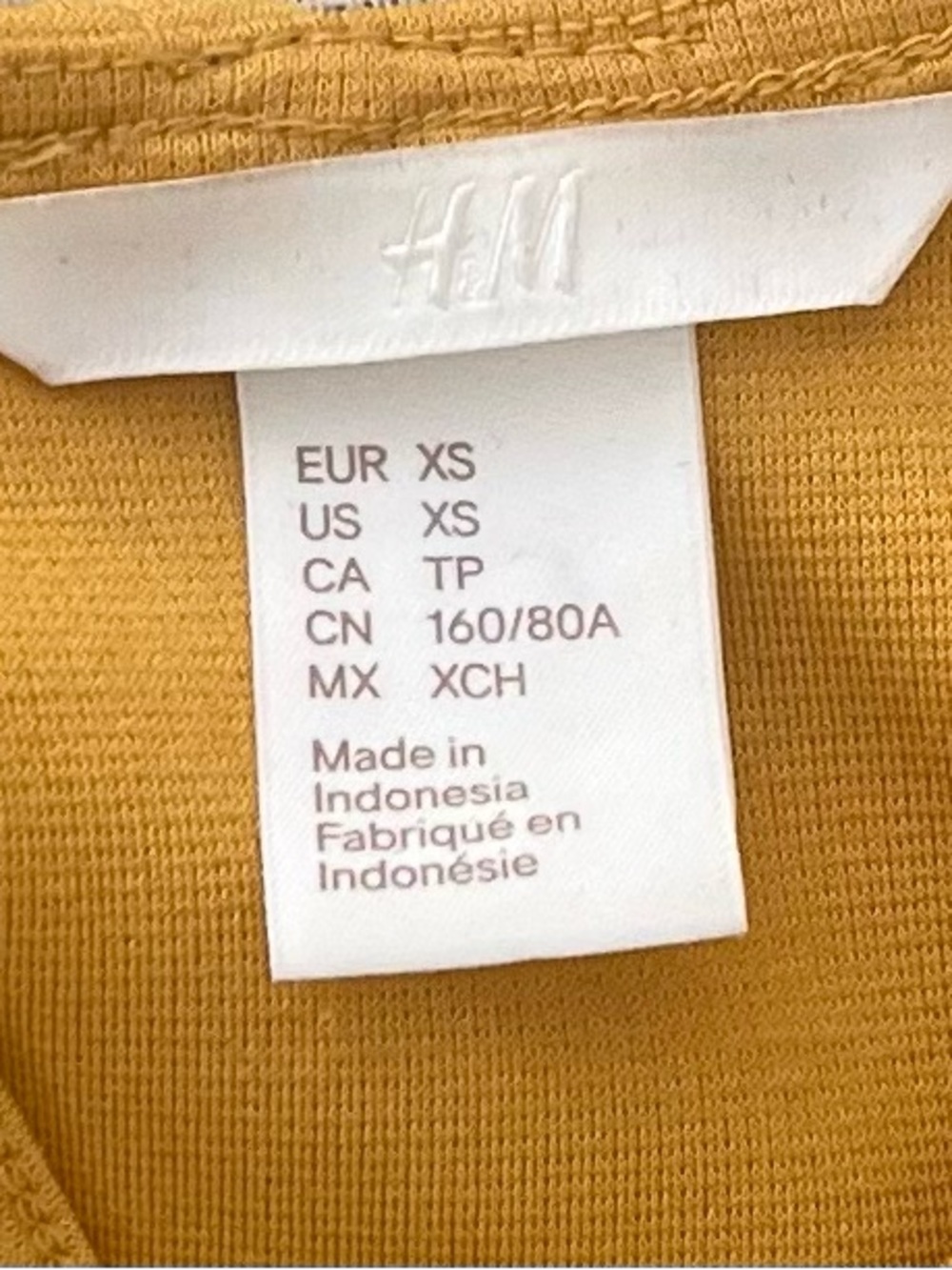 H&M Fit & Flare Mini Dress Open Back Size XS Mustard Yellow Gorpcore Skater - Picture 6 of 14